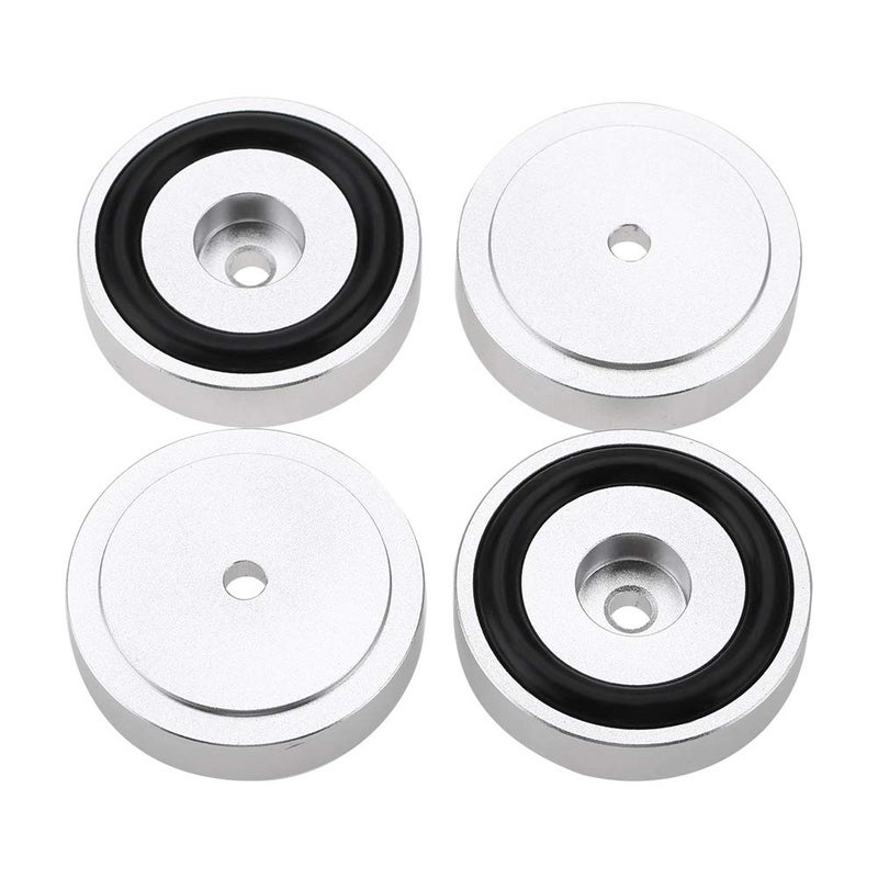 Ciglow 4Pcs Anti Vibration Amplifier Feet, 4010mm Aluminium Alloy Universal Copper Speaker Spikes Isolation Sand Blasting Amplifier Pads Feet (Silver) - Image 1